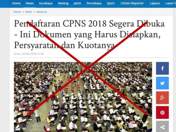 Berita Hoax Penetapan Formasi Tenaga Honorer