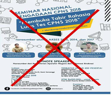 BERITA HOAX “SEMINAR NASIONAL PENGADAAN CPNS 2018”