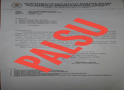 Surat Palsu Pembekalan CPNS 2017